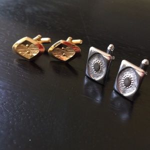 ✨2 Pairs of Vintage Cuff Links - Silver and Gold✨